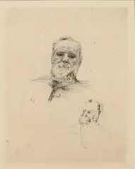 Auguste Rodin, Victor Hugo, DE FACE, dry point etching