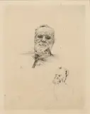 Auguste Rodin, Victor Hugo, DE FACE, dry point etching