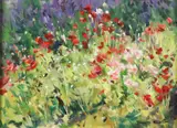Douglas Badcock, Corn Poppies and Purple Lineria