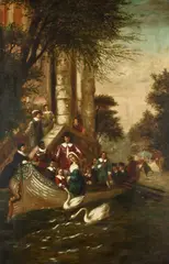Baudet, Boating on the River, Oil on canvas