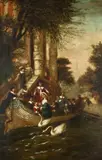 Baudet, Boating on the River, Oil on canvas