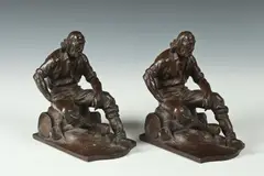 PROSPECTORS: BOOKENDS, each signed by Max Kalish, Bronze - Height: 7 1/2 in, offered Feb 2016