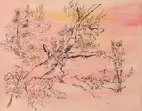 Tree Study in Blue by George Grosz, Pen and ink with watercolor, sold Feb 2016