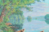 Garnet Jex, Above Sycamore Island, Oil on canvas