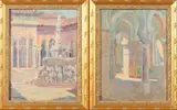Emily Burling Waite, COURT OF LIONS and COURT OF MYRTLES: TWO WORKS, one signed, Oil on board