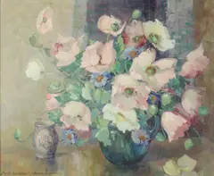 Nell Walker Warner, Still Life with Poppies, Oil on canvas