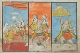 Anonymous, "Shiri Nath Ji", "Nathdwara", "Ratntan", Three ink and color on paper