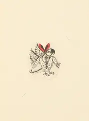 Prakru, "Jyoti Bhatt', Ink and color on paper, signed, dated in 1979, numbered 6/20 and
