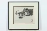 Xu Bei Hong, Buffalo, Ink water color on paper, signed, sealed and