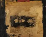 Tazuko Tanaka, Mystay, Gold abstract oil on canvas, signed on back, numbered 35