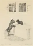 Marguerite Kirmse, Up for Inspection, Etching