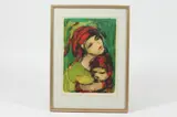 Arie Wachenhauzer, Mother and Child, Color lithograph