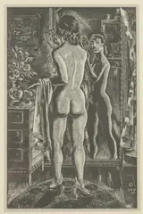 STUDIO MIRROR, wood engraving by Emil Ganso, STUDIO MIRROR, wood engraving, offered Apr 2016