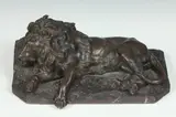 Rossi, Recumbent Lion, Bronze - Height: 4 in. x 11 in