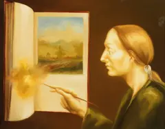 Guy Robinson, Portrait of Lee, Oil on board