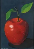 Sal Salinero, Apple with Leaves, Oil on canvas