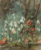 English School, Snow Bells, SNOW BELLS, watercolor and gouache