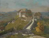 Karl Fuchs, Castle in Hills, Pastel