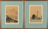 Karl Hermann Buch, LANDSCAPE: PAIR, one signed lower right, Watercolor and gouache