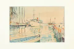 F. Richardson Murray, Harbor Scene, Watercolor