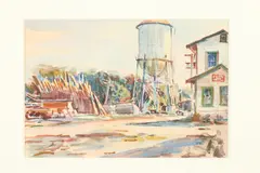 F. Richardson Murray, The Old Silo, THE OLD SILO, watercolor