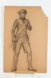Allyn Cox, Study of Revolutionary War Soldier in Hat, Study of Revolutionary War Soldier in Hat, charcoal on paper