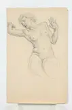 Allyn Cox, Study for Nymph, graphite on cardboard, Study for Nymph, graphite on cardboard