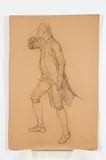 Allyn Cox, Clotworthy Stephenson in Period Dress, Charcoal on paper