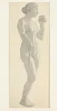 Allyn Cox, Nude Three Quarter Profile of Woman with Jar in Hand, graphite on paper, circa 1920, Nude Three Quarter Profile of Woman with Jar in Hand, graphite on paper, circa 1920