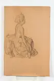 Allyn Cox, Study of Seated Lady in 18th Century Fancy Dress, Study of Seated Lady in 18th Century Fancy Dress, charcoal on paper