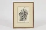 Joan Erbe, CLOWNS: TWO WORKS, each signed lower left, Pen and ink
