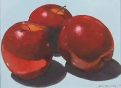 Sal Salinero, Three Apples, Oil on board