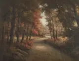 Fall Landscape by Continental School, FALL LANDSCAPE, oil on canvas, offered Apr 2016