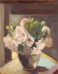 Nina Troitzky, Still Life with Vase of Flowers, Oil on board