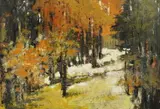 Marianne Grant, EUROPEAN STREET SCENE and AUTUMN LANDSCAPE: TWO WORKS, first; signed lower right, Oil on board