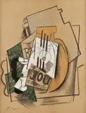 Pablo Picasso, Compotier, Ink, charcoal, gouache and ink wash on light brown paper