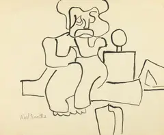 Karl Knaths, Abstract Figure, Ink on paper