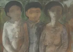 Three Figures by Marcello Boccacci, Gouache, offered Apr 2016