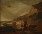 George Morland, Coming Ashore, COMING ASHORE, oil on canvas