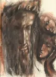 Samuel Bookatz, Three Faces, Charcoal