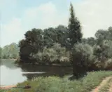 Don Jurney, On the Saone, Oil on panel