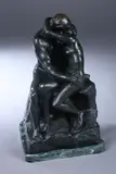 Untitled by Auguste Rodin, THE KISS, bronze on vert marble pedestal, sold Apr 2016