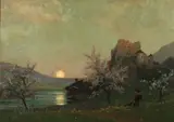 Karl Ludwig Prinz, Sunset Over Water, Oil on panel