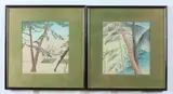 Tomikichirō Tokuriki, Landscape, Two woodblock prints, signed, sealed and