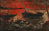 Andrea de Zerega, Fishing Boats, Oil on canvas