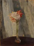 Emanuel Baschny, Still Life with Bud Vase, Oil on panel