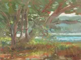 Guy Steele Fairlamb, Two Works : Potomac River Bank Scenes with Trees, Oil on panel