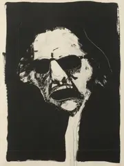 Julie Schumer, Man with Sunglasses, Lithograph
