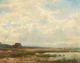 Louis Ernest Delius, Along the Coast Near Westport, Oil on board