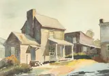 Lawrence Malcolm Stevens, OLD TOWN and STILL LIFE WITH GREEN TEAPOT: TWO WORKS, OLD TOWN and STILL LIFE WITH GREEN TEAPOT: TWO WORKS, watercolor, circa 1935